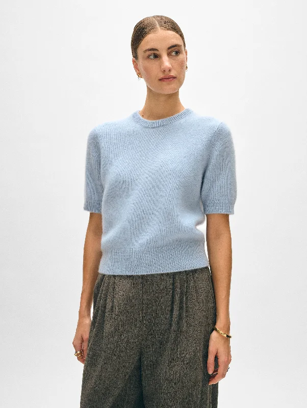 Brushed Cashmere Tee Sequined Glittery Shiny