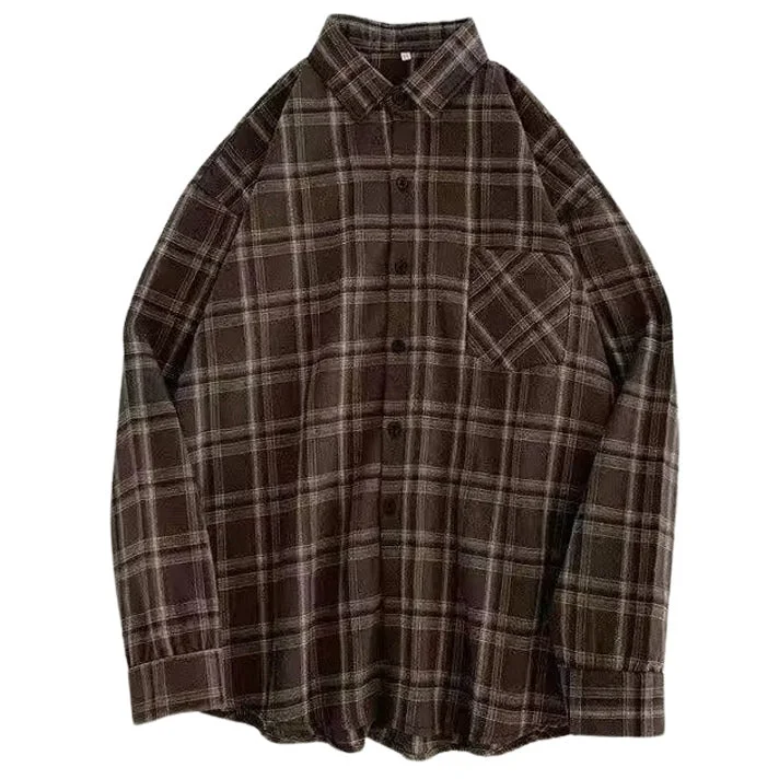 Casual Friday Aesthetic Plaid Shirt Terry Blend Velvet Blend Canvas Blend