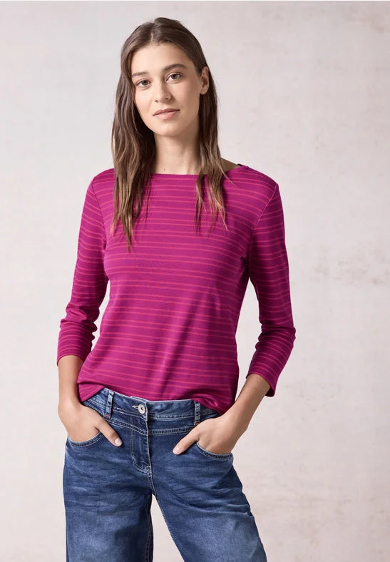 Cecil Pure Cotton Round Neck T Shirt in Pink Or Blue 319894 Notch Collar Peter Pan Collar Cowl Neck Cecil Pure Cotton Round Neck T Shirt in Pink Or Blue 319894 Notch Collar Peter Pan Collar Cowl Neck