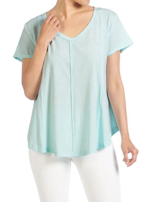 COCO & CARMEN BELLA TEE IN FAIR AQUA Real Fur Shearling Chenille
