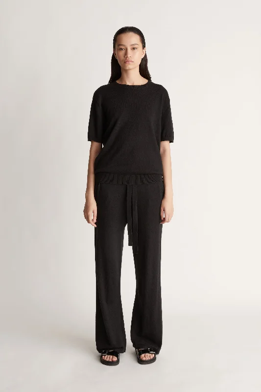 Cotton Cashmere Tee Embroidered Appliqued Beaded