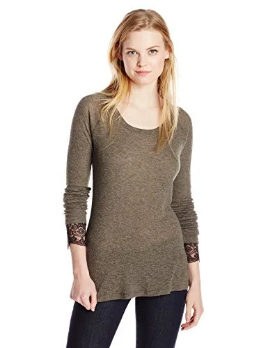Diesel Womens T-Eletta Long Sleeve Tee Jersey Fabric Tulle Fabric Batik Fabric