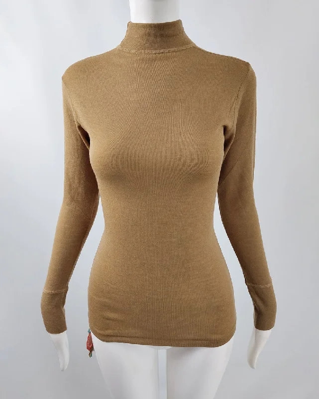 Ermenegildo Zegna Vintage Womens Wool Undershirt Long Sleeve Top Solid Print Embellished Ermenegildo Zegna Vintage Womens Wool Undershirt Long Sleeve Top Solid Print Embellished