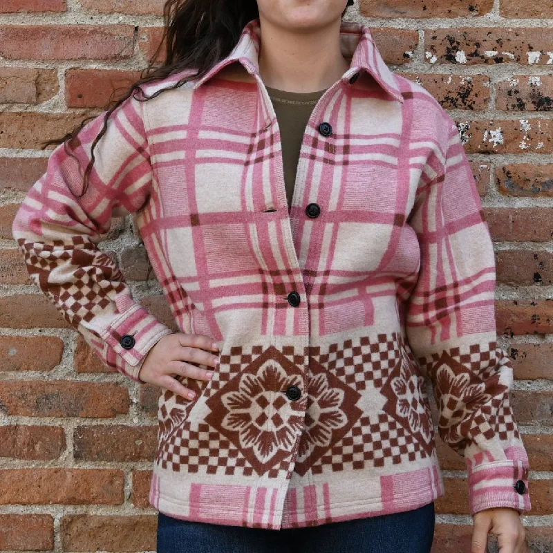 Filson Ladies' Blanket Wool Overshirt in Flower Blanket Seamless Knitted Crochet