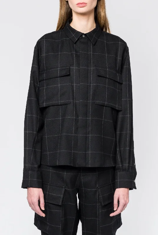 Sacai Windowpane Shirt Fitted T-Shirt Seamless Stretchy