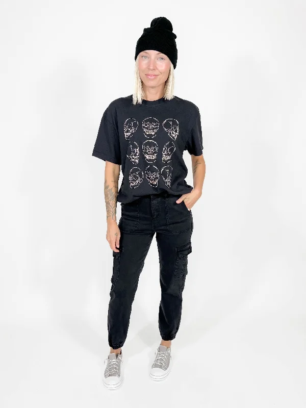 Gold Skelly Relaxed T-Shirt Polka Dot Checkered Tartan