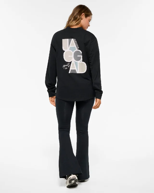 HYDE OVERSIZED LONG SLEEVE TEE BLACK Jersey Fabric Tulle Fabric Batik Fabric