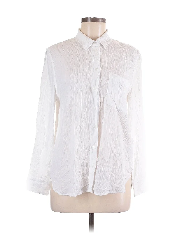 Long Sleeve Button Down Shirt Modern Contemporary Chic