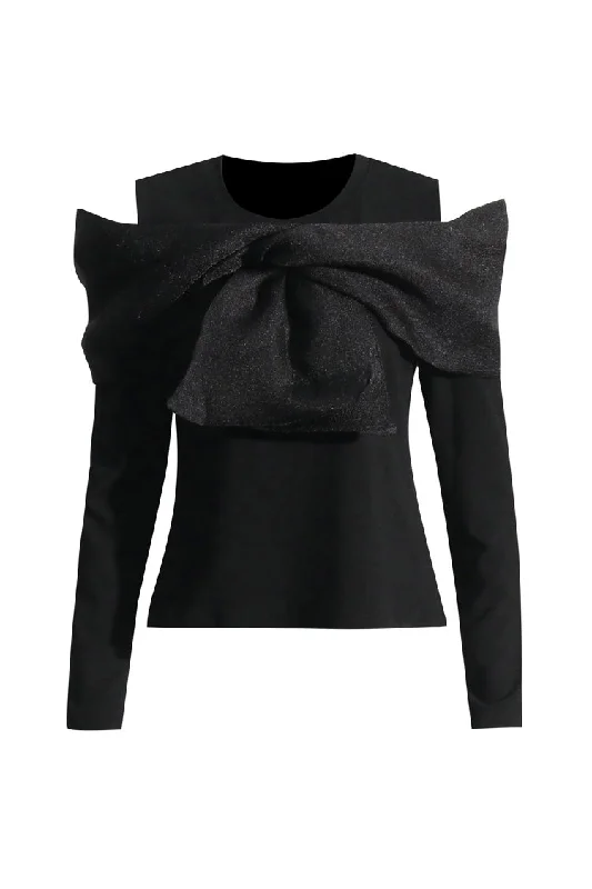 Luxurious Crinkled Big Knot Round Neck Long Sleeve Slim Fit Cut Out T Shirt Hooded Caped Shawl Collar Luxurious Crinkled Big Knot Round Neck Long Sleeve Slim Fit Cut Out T Shirt Hooded Caped Shawl Collar