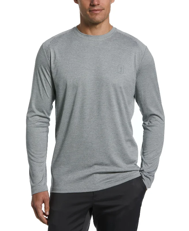 Men's Long Sleeve Sun Protection Crewneck T-Shirt Elegant Classic Vintage