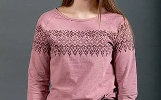 Móheiður Long-Sleeve T-Shirt - Pink Mesh Blend Leather Blend Suede Blend