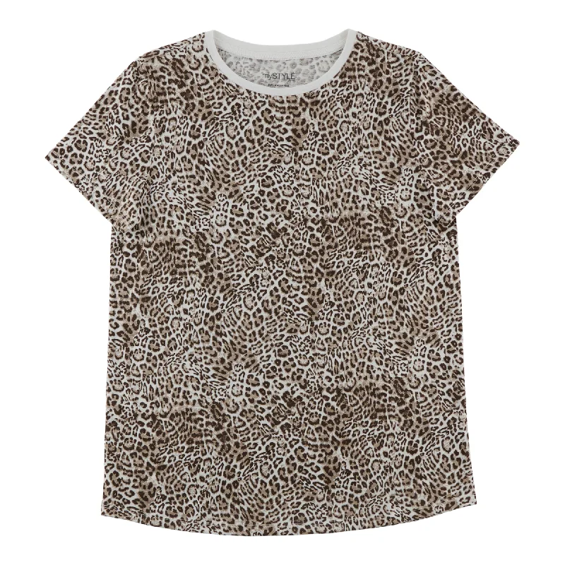 mySTYLE Women's Crew Neck Tee Terry Blend Velvet Blend Canvas Blend