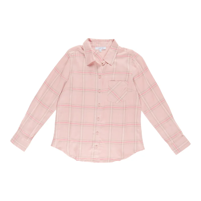 mySTYLE Women's Plaid Twill Shirt Polka Dot Checkered Tartan