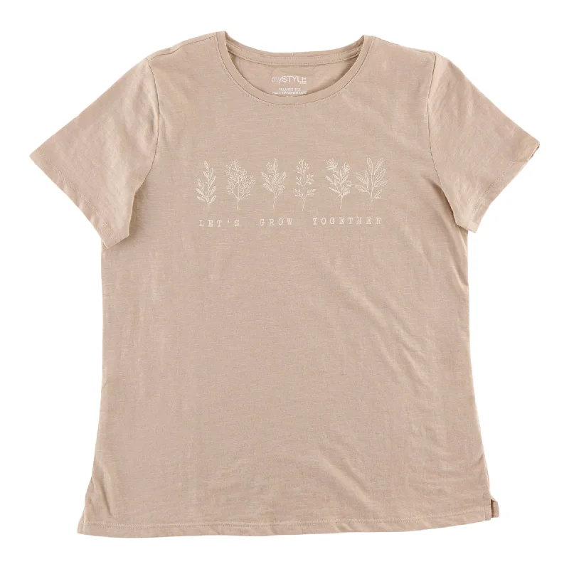 mySTYLE Women's Round Neck T-Shirt Notch Collar Peter Pan Collar Cowl Neck
