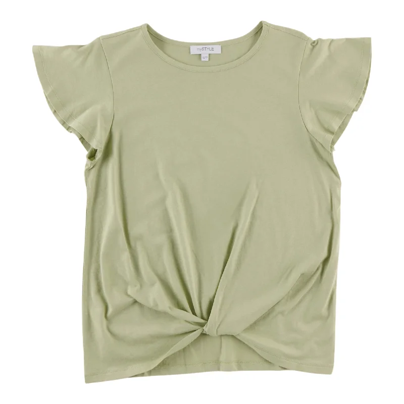 mySTYLE Women's Twisted Front Knot T-Shirt Elasticated Padded Insulated