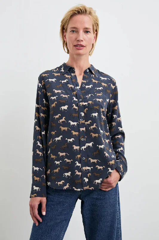Rails Kate Shirt in Horses Print Jacquard Patchwork