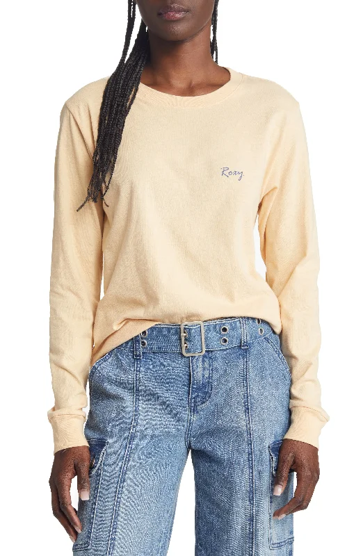 Roxy High Up Long Sleeve T-Shirt Graphic Embroidered Appliqued