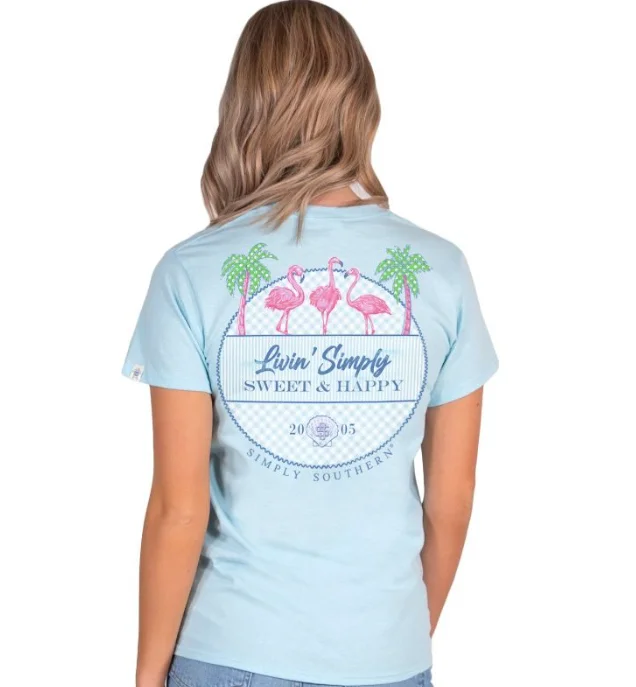 SIMPLY SOUTHERN COLLECTION ADULT LIVIN SHORT SLEEVE T-SHIRT Rayon Velvet Corduroy