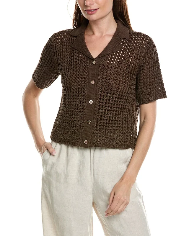 Theory Shrunken Camp Shirt Boxy Fit Fitted Loose