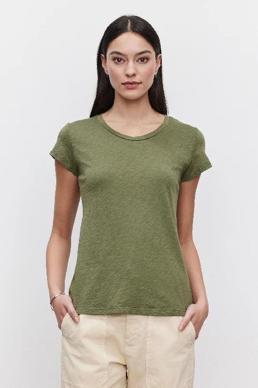 Velvet by Graham & Spencer Odelia Short Sleeve Crew Neck Tee | Elm Plaid T-Shirt Polka Dot Checkered Velvet by Graham & Spencer Odelia Short Sleeve Crew Neck Tee | Elm Plaid T-Shirt Polka Dot Checkered