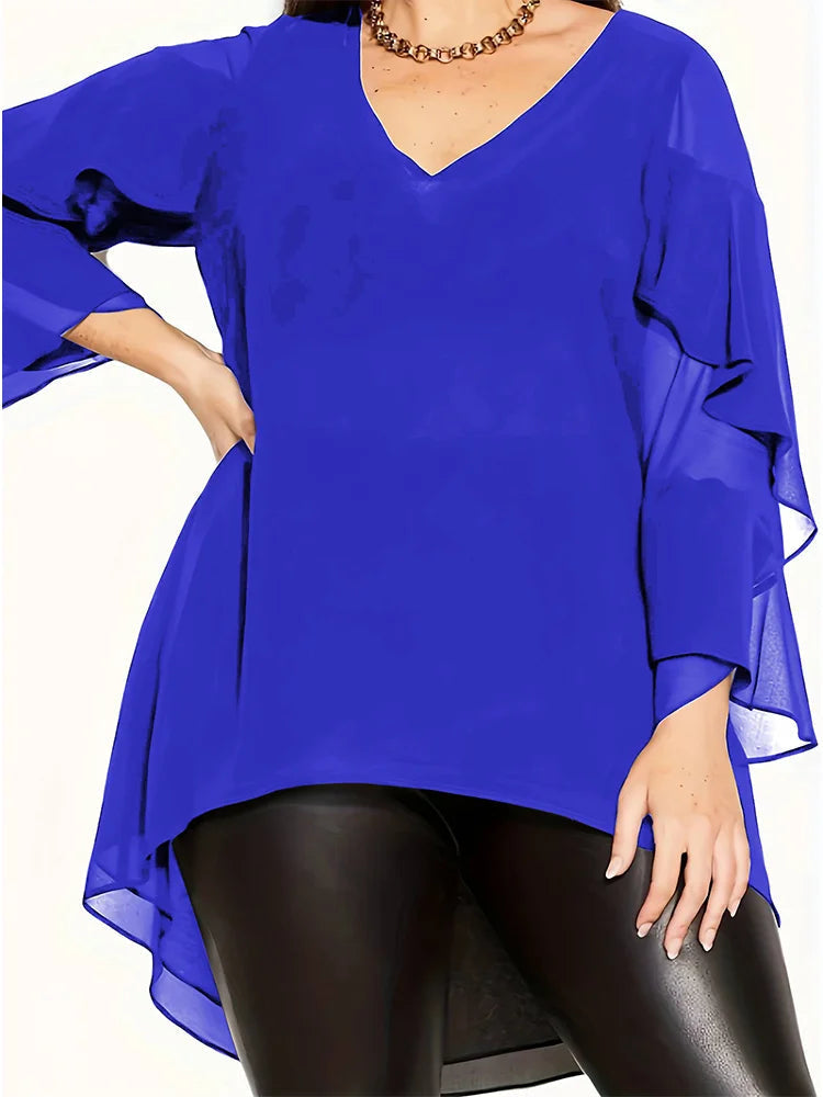 Women's Chiffon Tops Fashion Designer 5XL Blouse T-Shirts (Plus Size) Mesh Blend Leather Blend Suede Blend Women's Chiffon Tops Fashion Designer 5XL Blouse T-Shirts (Plus Size) Mesh Blend Leather Blend Suede Blend