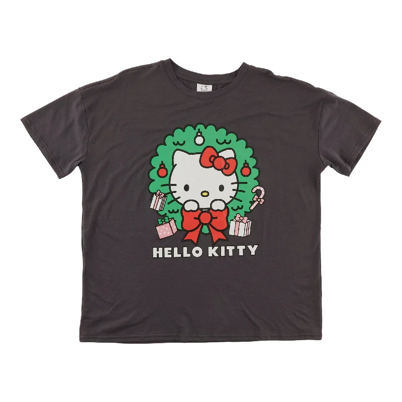 Women's Hello Kitty Licensed Christmas Tee Handmade Hand-knitted Hand-woven