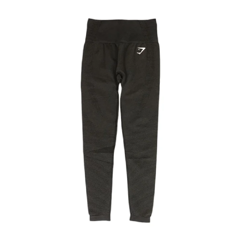 Gray Solid Leggings Trendy Foil Finish Leggings