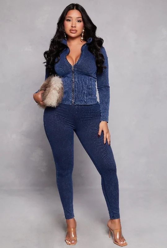Stretch Twill Leggings Trendy Seamless Fit Leggings