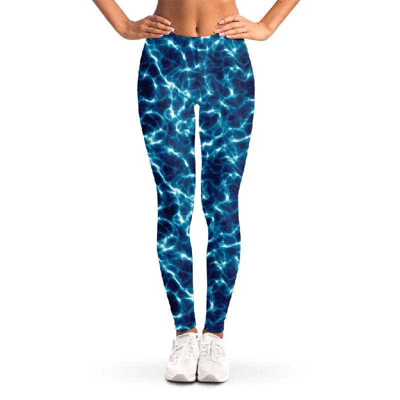 Plasma Energy Print Women's Leggings Trendy Adjustable Waist Leggings