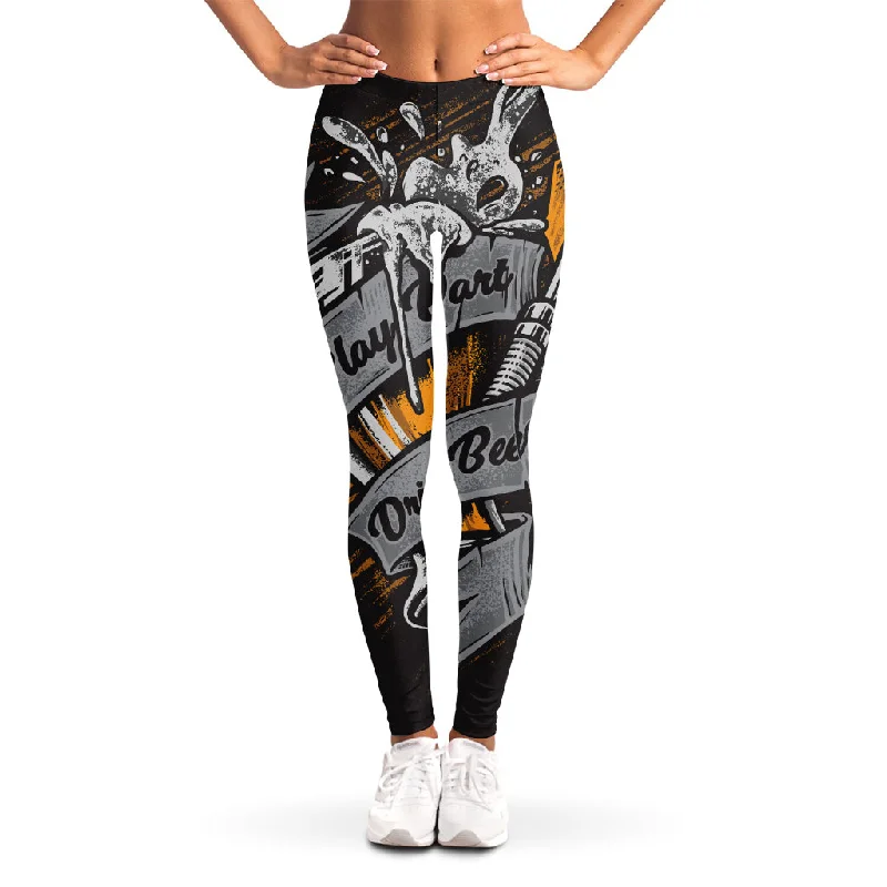 Play Dart Drink Beer Print Women's Leggings Comfortable Running Leggings