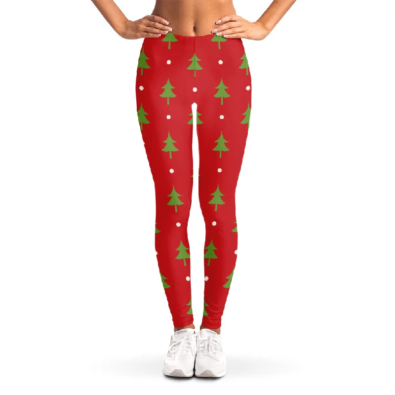 Polka Dot Christmas Tree Pattern Print Women's Leggings Comfortable Yoga Tights Leggings Polka Dot Christmas Tree Pattern Print Women's Leggings Comfortable Yoga Tights Leggings