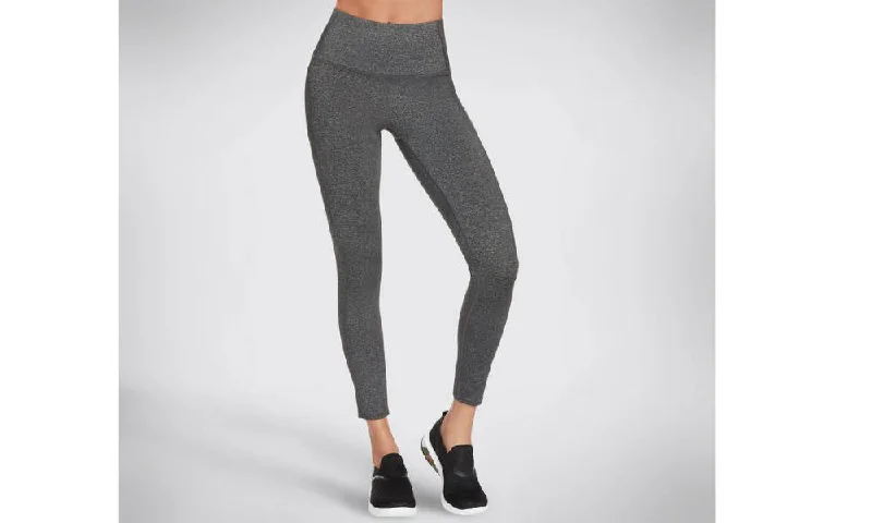 Skechers Womens GO WALK High Waisted Legging Grey Trendy Black Mesh Leggings