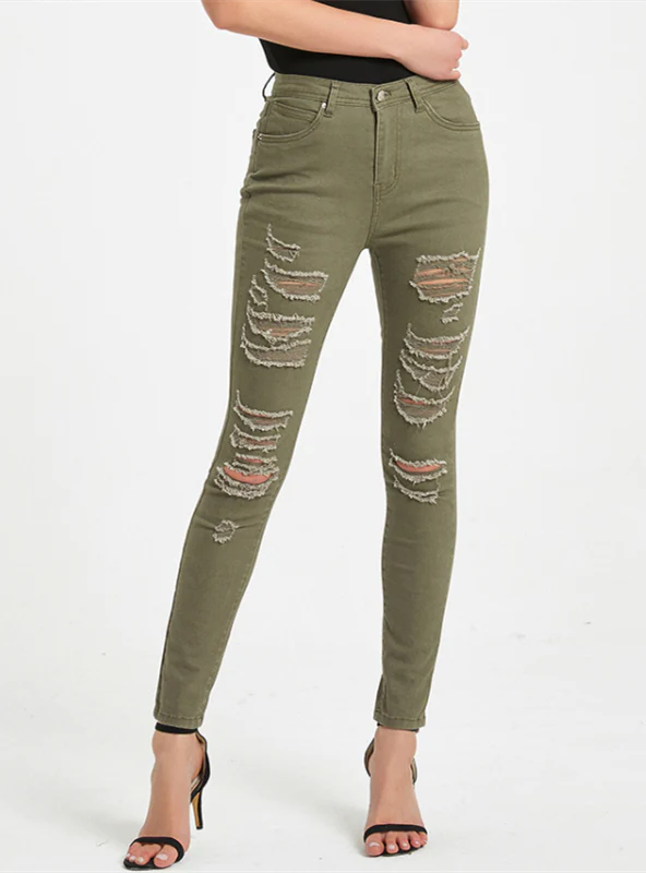 GREEN HOLE LEGGINGS PANT Stylish Side-Stripe Leggings