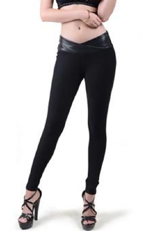 Casanova Faux Leather Wrap Waist Ponte Leggings Comfortable Workout Fitness Leggings Casanova Faux Leather Wrap Waist Ponte Leggings Comfortable Workout Fitness Leggings