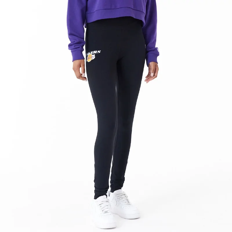 LA Lakers Womens NBA Team Logo Black Leggings Stylish Patterned Active Leggings