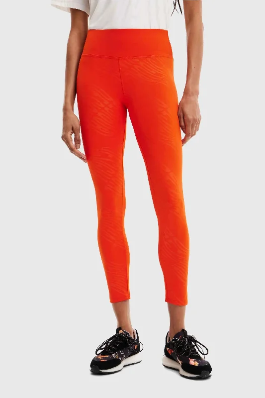 Leggings estampado logo Desigual Naranja Comfortable Slip-On Compression Leggings