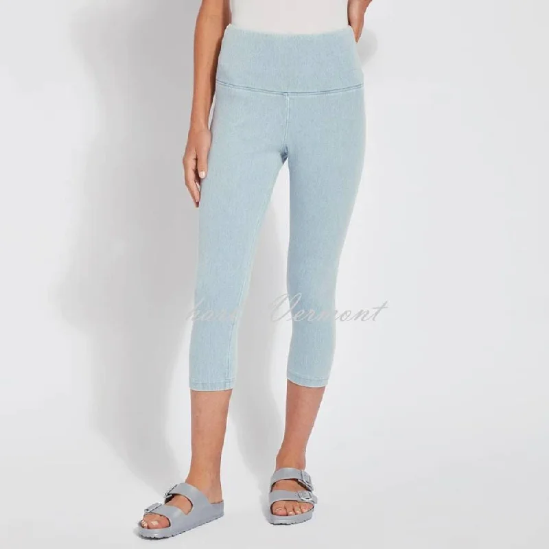 Lysse Capri Denim Legging – Style 6173 (Bleached Blue) Trendy Cut-Out Activewear Leggings Lysse Capri Denim Legging – Style 6173 (Bleached Blue) Trendy Cut-Out Activewear Leggings