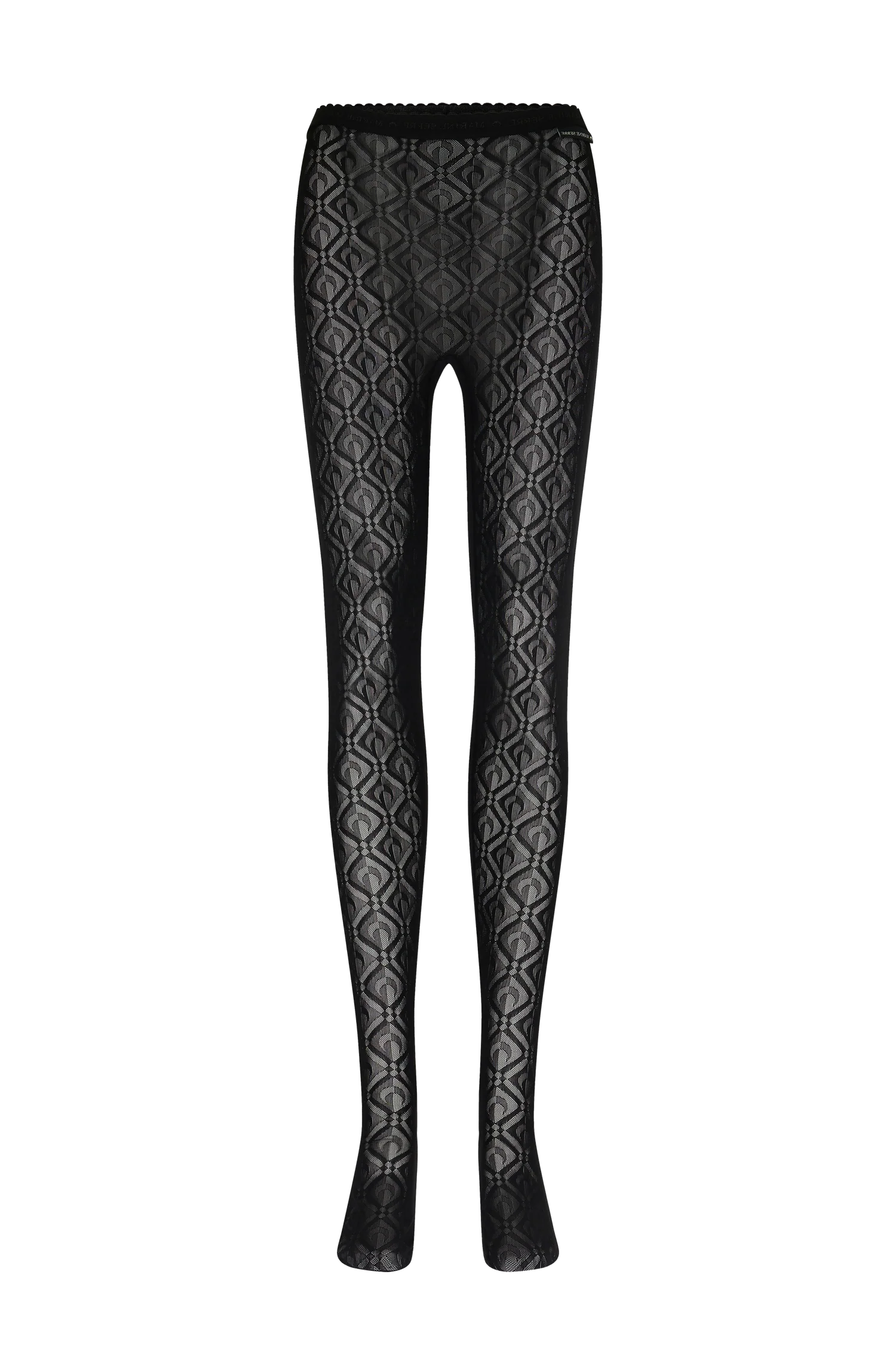 Moon Diamant Mesh Jacquard Leggings Black Stylish Printed Sport Leggings