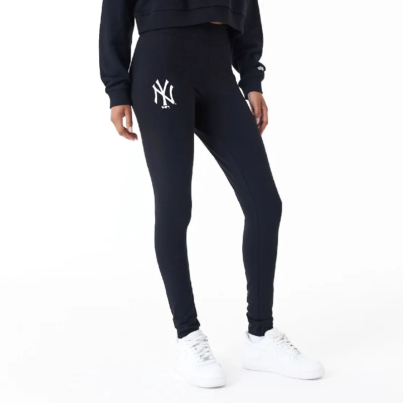 New York Yankees Womens MLB Lifestyle Black Leggings Elegant Printed Leggings with Pockets New York Yankees Womens MLB Lifestyle Black Leggings Elegant Printed Leggings with Pockets