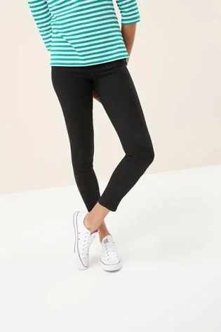 Next Womens/Girls Black Denim Leggings Cozy Yoga Compression Leggings