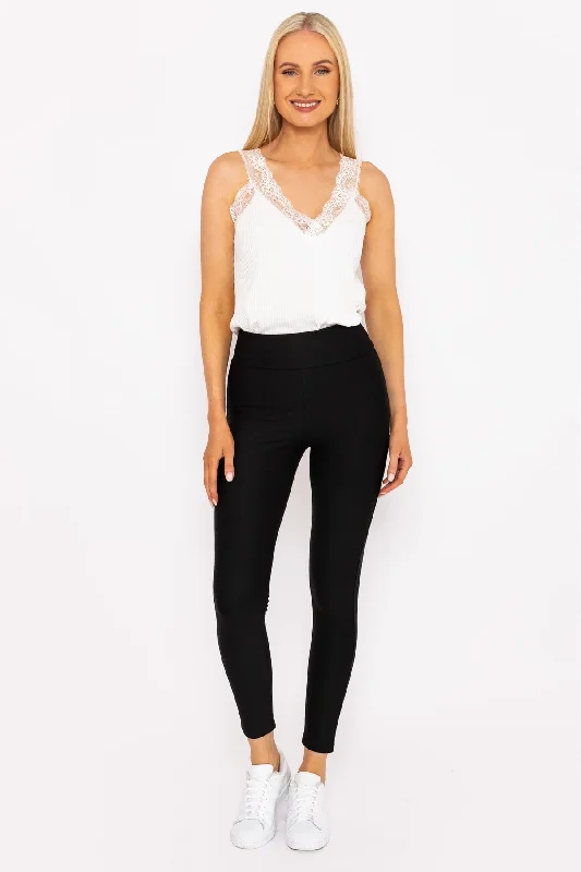 Ponte Leggings in Black Trendy High-Compression Leggings