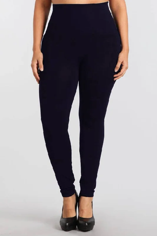 The Tummy Tuck Legging (Plus Size): One Size Plus / Ink Trendy Activewear Leggings