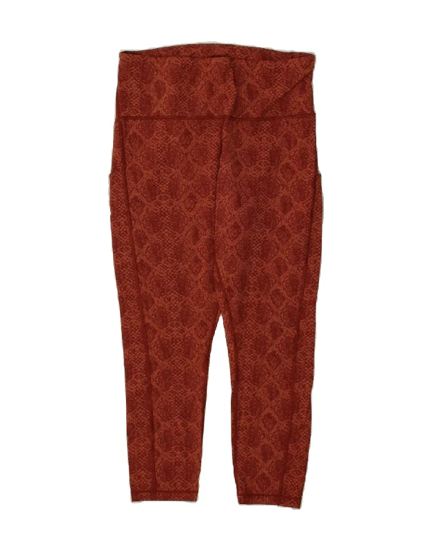 ATHLETA Womens Capri Leggings UK 18 XL Orange Animal Print Nylon Comfortable Slip-On Leggings ATHLETA Womens Capri Leggings UK 18 XL Orange Animal Print Nylon Comfortable Slip-On Leggings