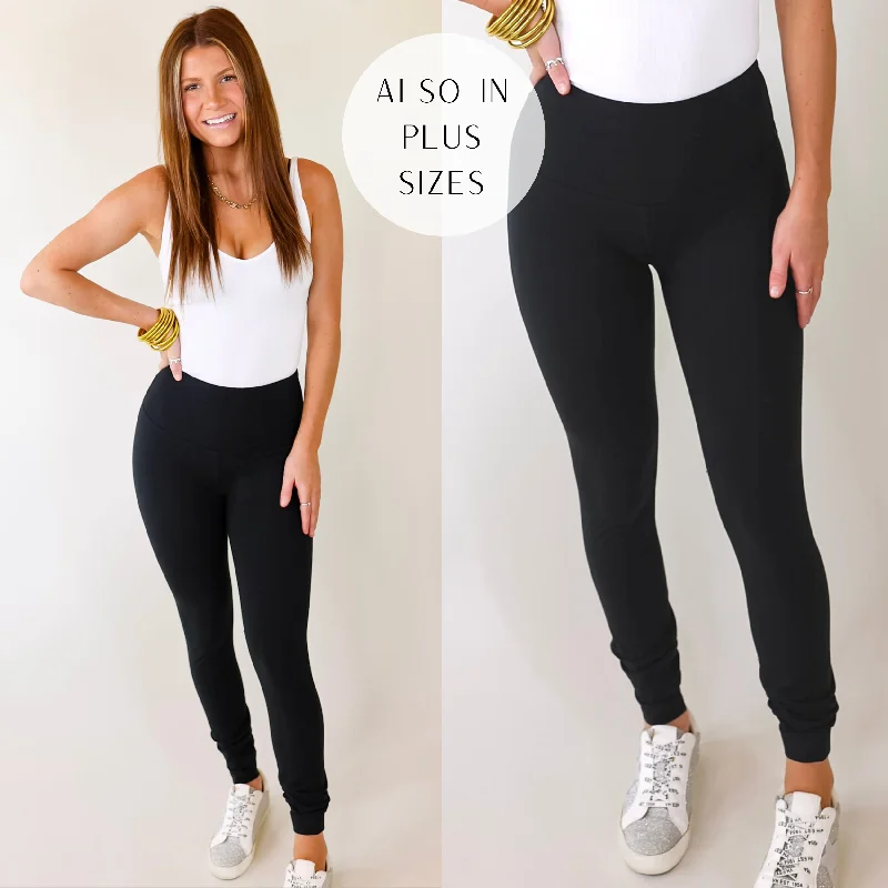Lyssé | Classic Cotton Leggings in Black Trendy High-Waist Tummy Control Leggings