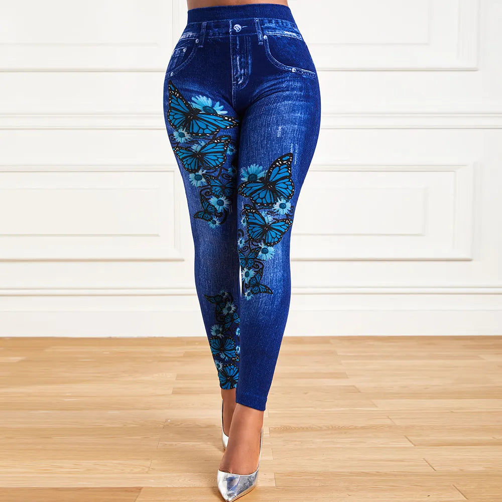 Plus Size Oversized Women High Waist Stretchy Legging Denim Look Skinny Jeggings Cozy Workout Performance Leggings Plus Size Oversized Women High Waist Stretchy Legging Denim Look Skinny Jeggings Cozy Workout Performance Leggings
