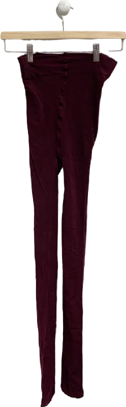 Burgundy Leggings UK M/L Chic Printed Yoga Pants