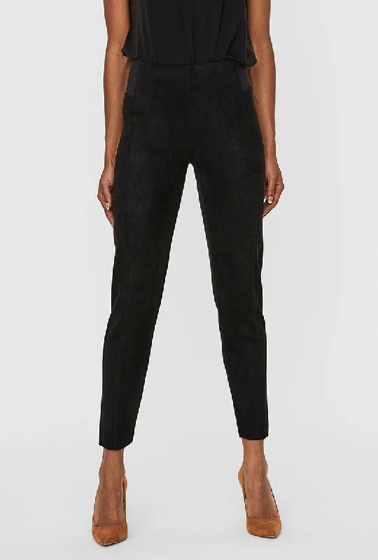 VERO MODA CAVA FAUX SUEDE LEGGINGS Cozy Reflective Detail Leggings