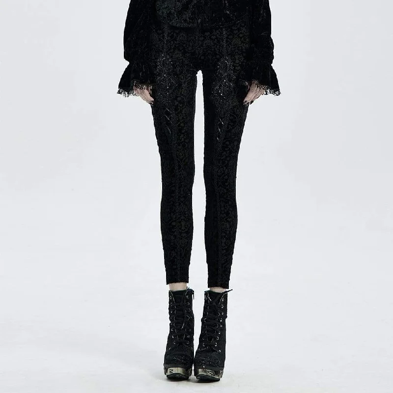 Women's Gothic Jacquard Leggings Fashionable Sports Leggings