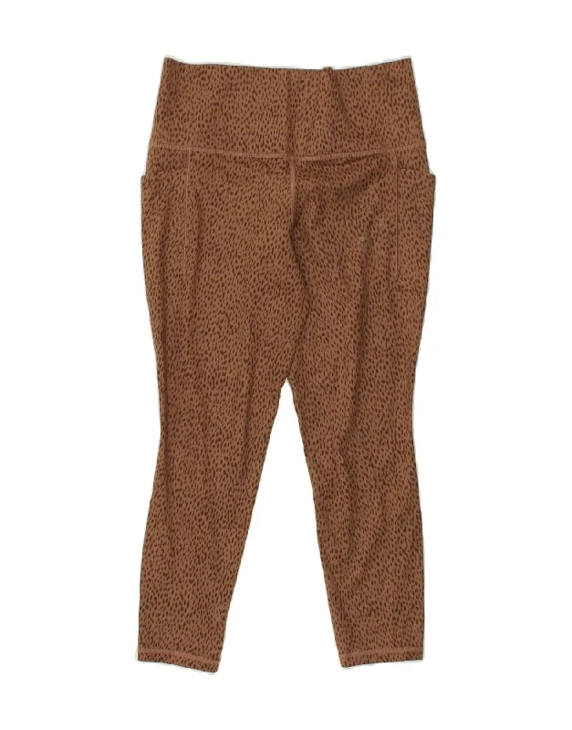 ATHLETA Womens Capri Leggings UK 12 Medium Brown Animal Print Polyester Comfortable Bootcut Workout Leggings ATHLETA Womens Capri Leggings UK 12 Medium Brown Animal Print Polyester Comfortable Bootcut Workout Leggings