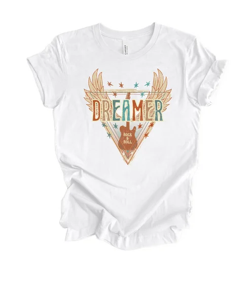 Dreamer TShirt V-Neck T-Shirt Long Sleeve Cotton